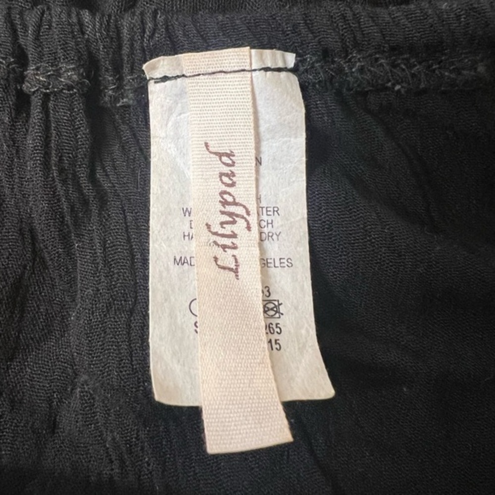 Vintage Lilypad Los Angeles Women Large Black 3/4 Sleeve Boho Off Shoulder Tunic - Picture 3 of 5